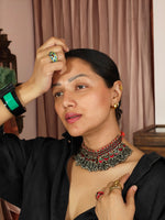 Load image into Gallery viewer, Red Mirror Afgani Choker