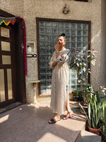 Load image into Gallery viewer, Off White Hand Embroidery Detailed Long Shirt Dress