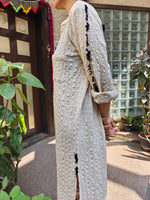 Load image into Gallery viewer, Off White Hand Embroidery Detailed Long Shirt Dress