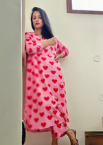 Load image into Gallery viewer, Pink Heart Print Co-ord Set