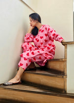 Load image into Gallery viewer, Pink Heart Print Co-ord Set