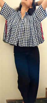 Load image into Gallery viewer, Blue & White Checks Short Shirt