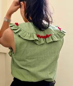 Load image into Gallery viewer, Green Big Coller Neck Top