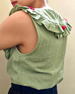 Load image into Gallery viewer, Green Big Coller Neck Top