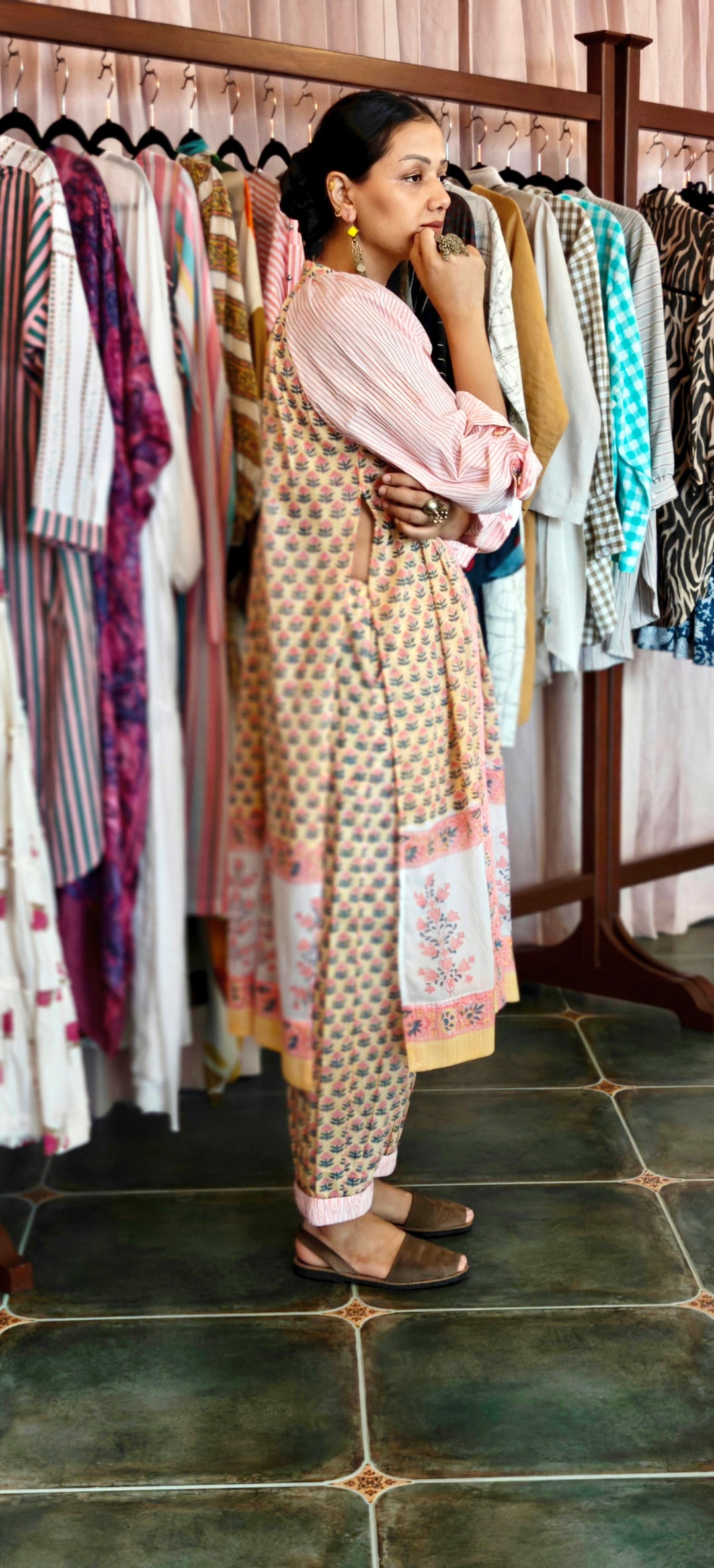Orange Pink & White Floral Prints