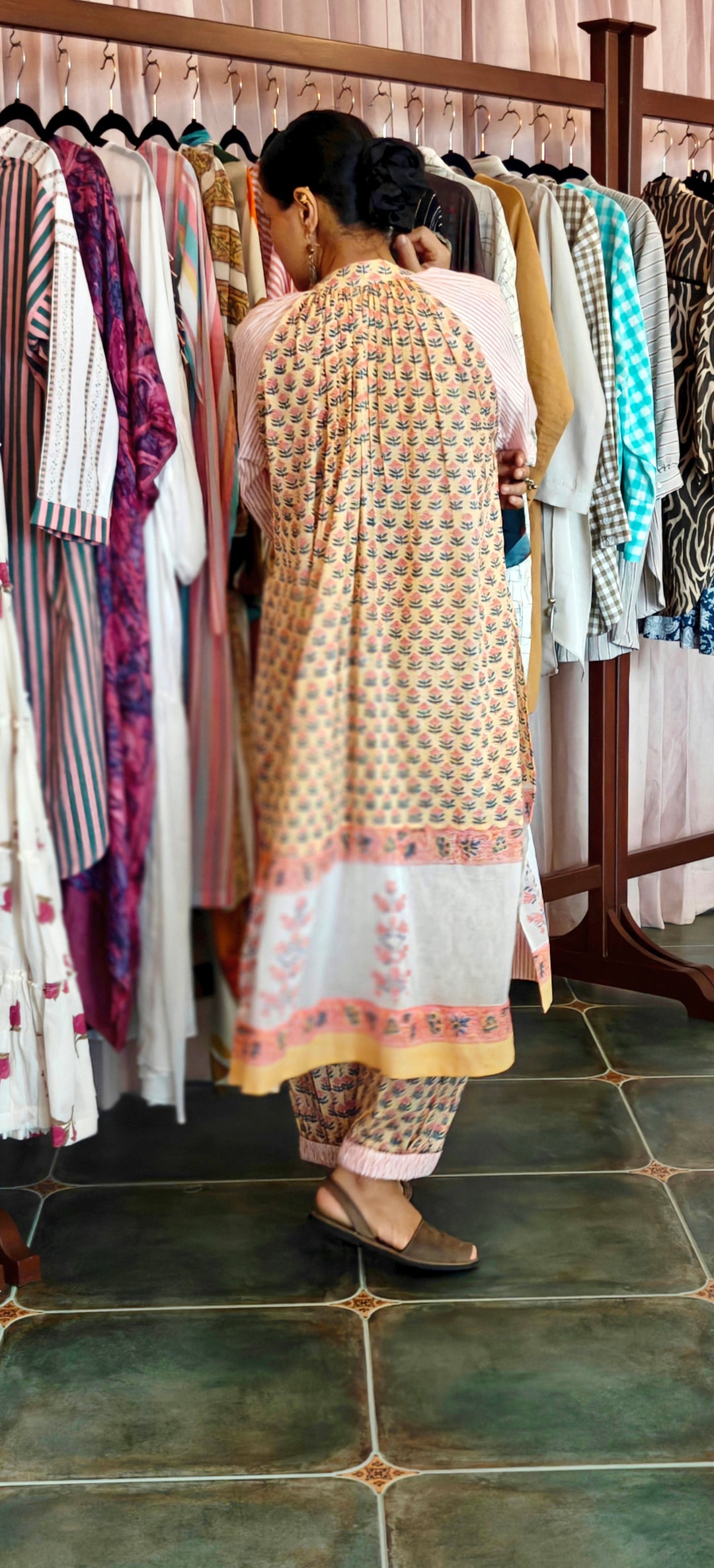 Orange Pink & White Floral Prints
