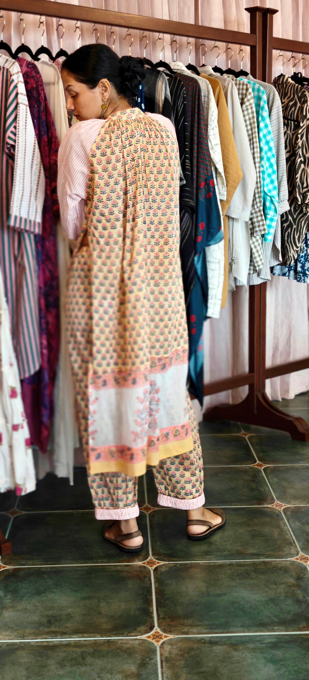 Orange Pink & White Floral Prints