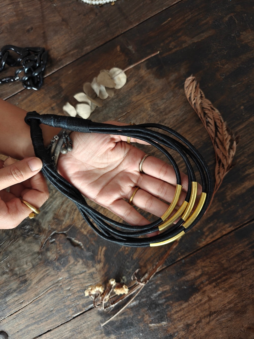 Black Multi-Strand  Necklace