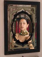 Load image into Gallery viewer, Black &amp; Red beads Asymmetrical  Necklace

