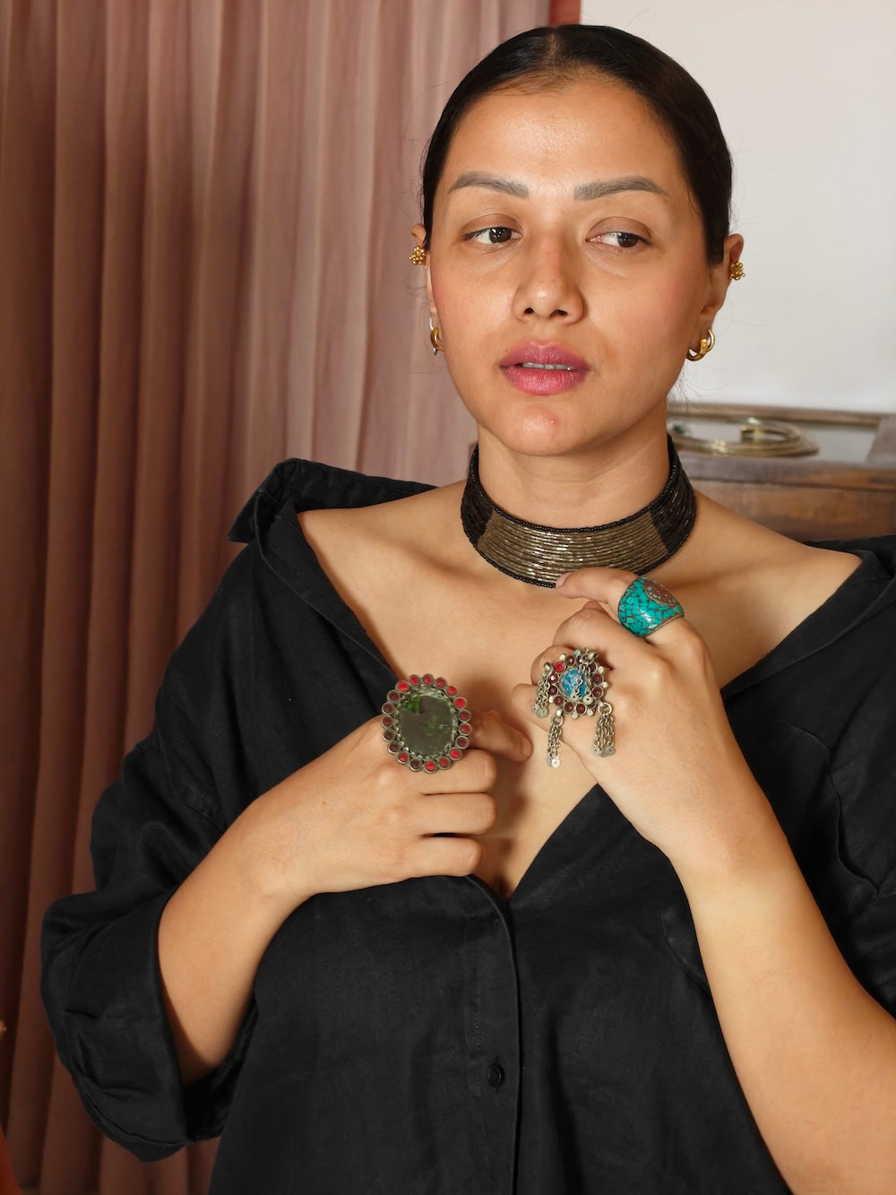 Black & Gold  Kardana Work Choker