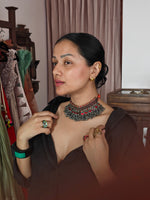 Load image into Gallery viewer, Red Mirror Afgani Choker
