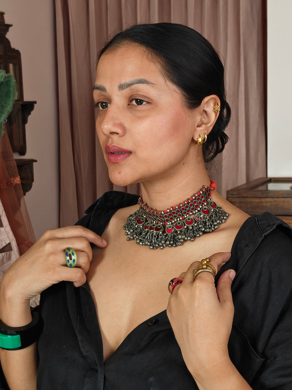 Red Mirror Afgani Choker