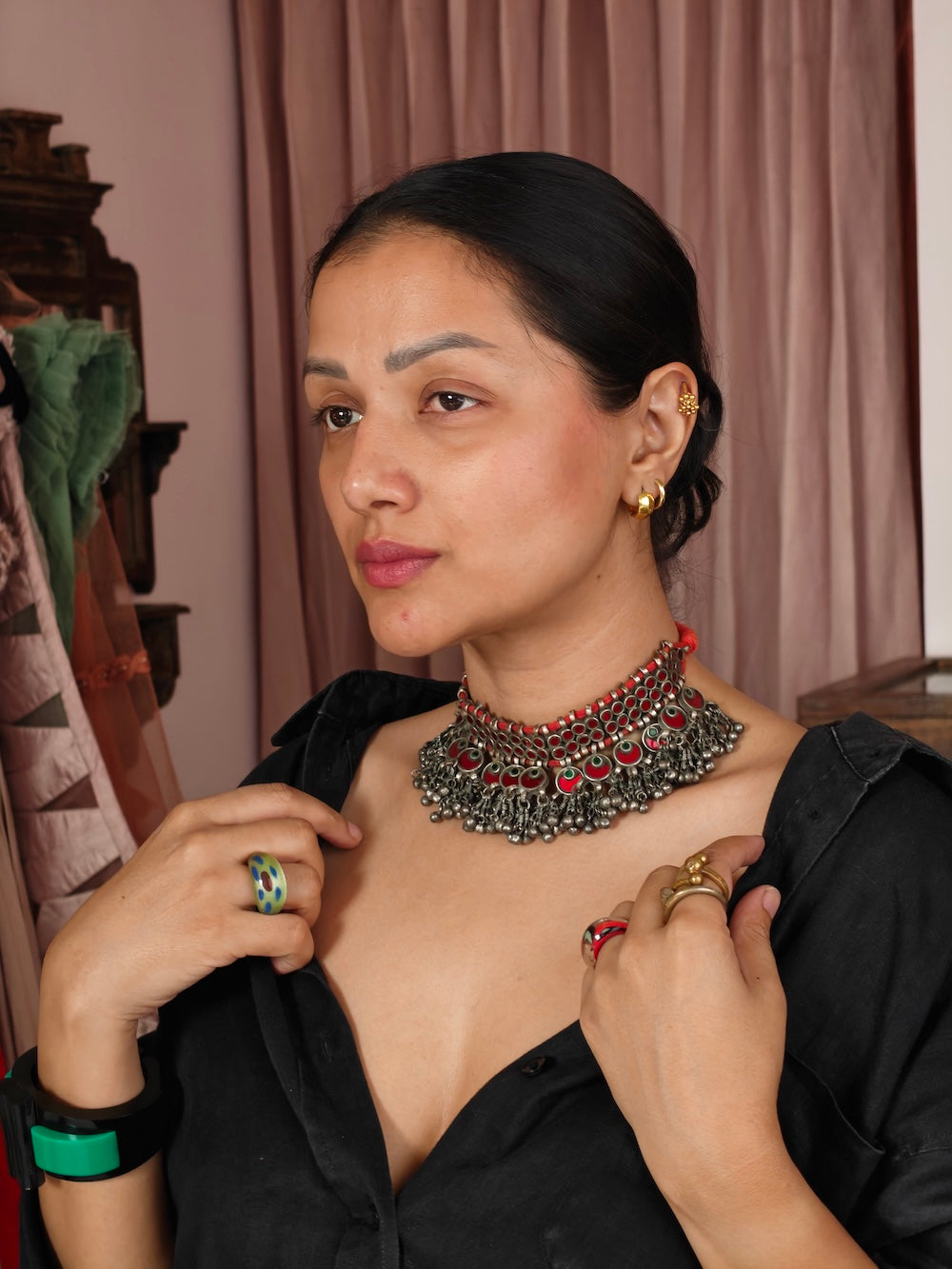 Red Mirror Afgani Choker