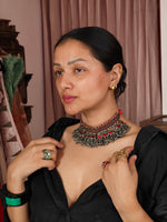 Load image into Gallery viewer, Red Mirror Afgani Choker
