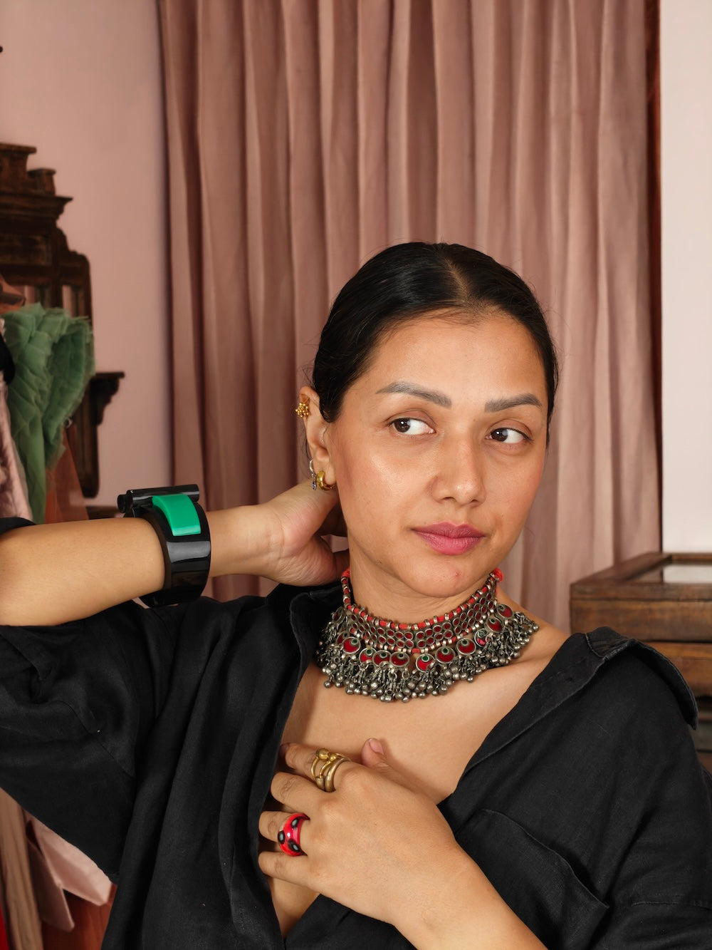 Red Mirror Afgani Choker