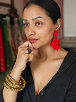 Load image into Gallery viewer, Red Igniss Fringe Earrings
