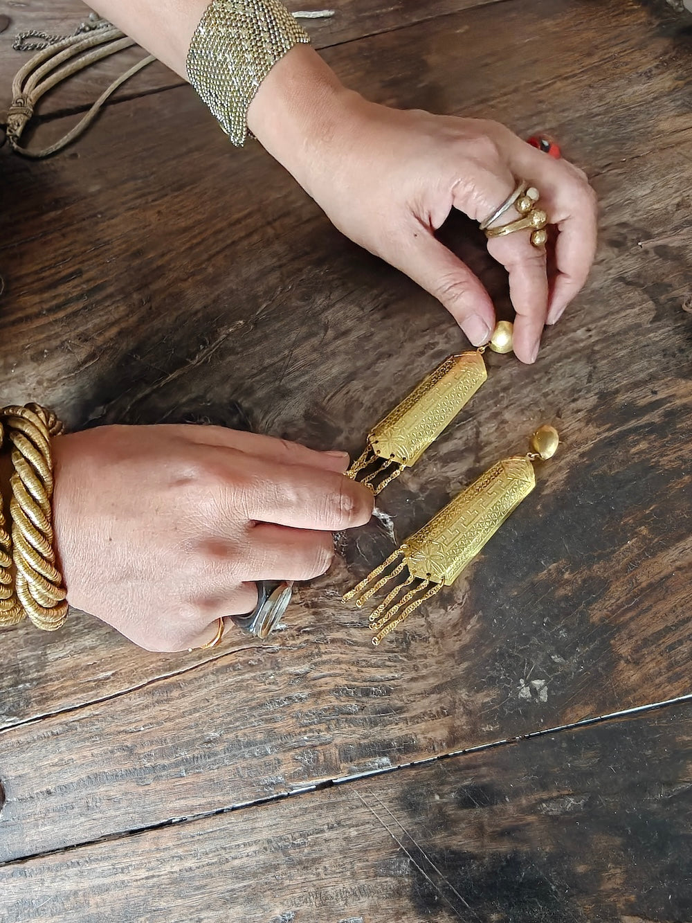Gold Tassel  Earring