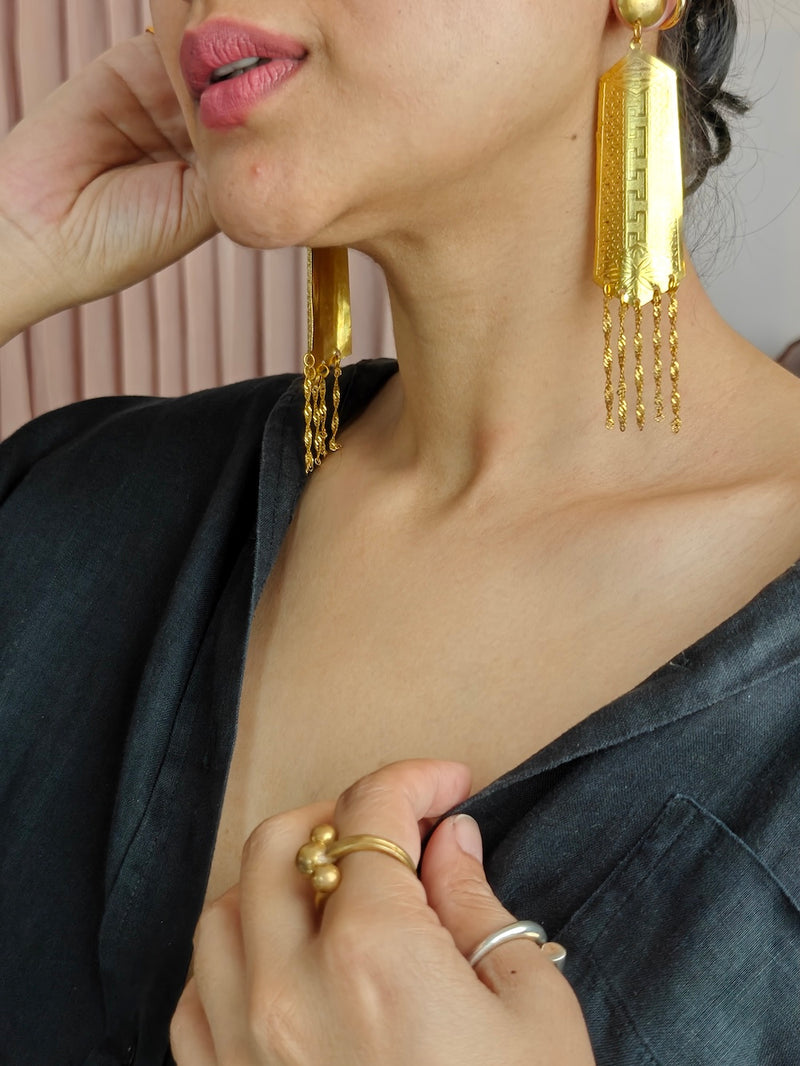 Gold Tassel  Earring