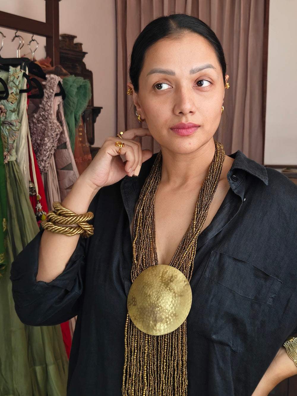 Golden Necklace with Golden pendant