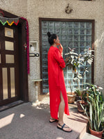 Load image into Gallery viewer, Red Long Shirt Dress
