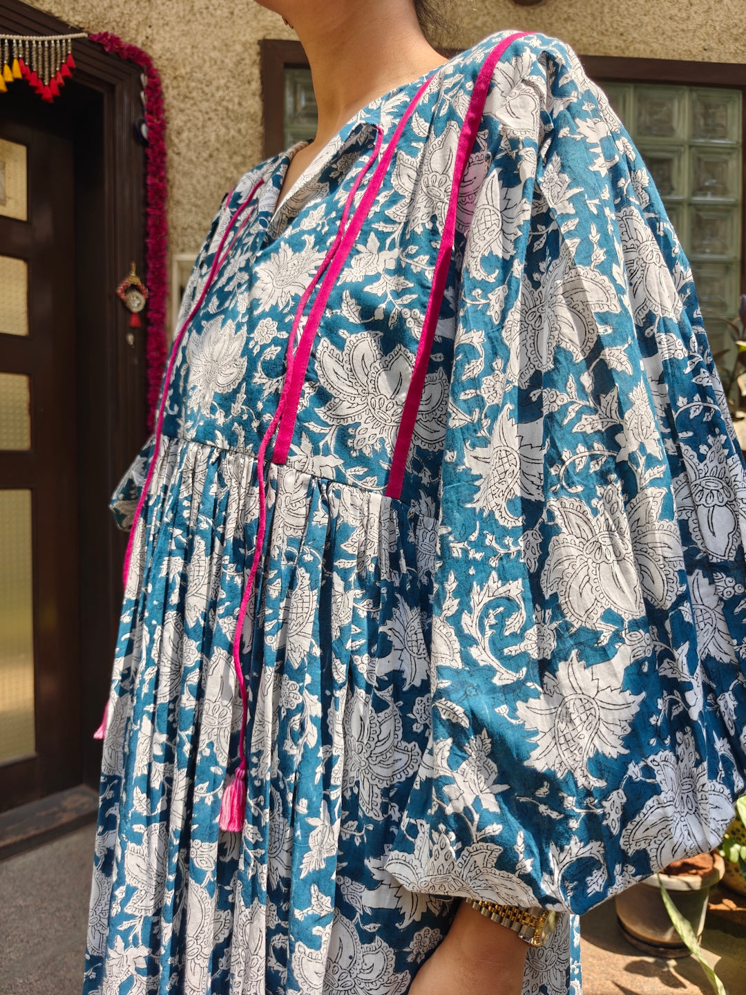 Blue Jaipuri Flare Dress