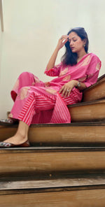 Load image into Gallery viewer, Pink Lappad Print  Co-ord Set
