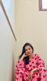 Load image into Gallery viewer, Pink Heart Print Co-ord Set
