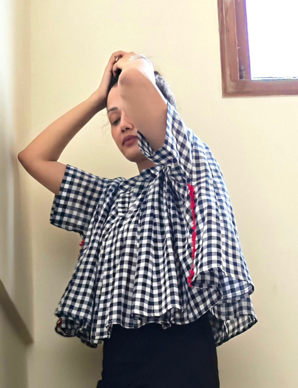 Blue & White Checks Short Shirt