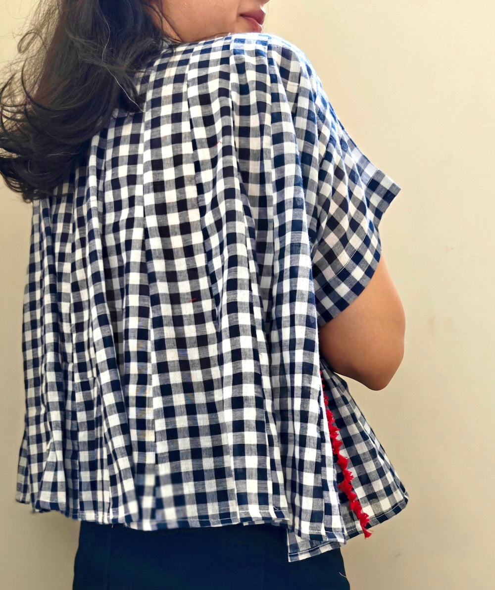 Blue & White Checks Short Shirt