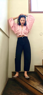 Load image into Gallery viewer, Balloon Sleeves Pink Top
