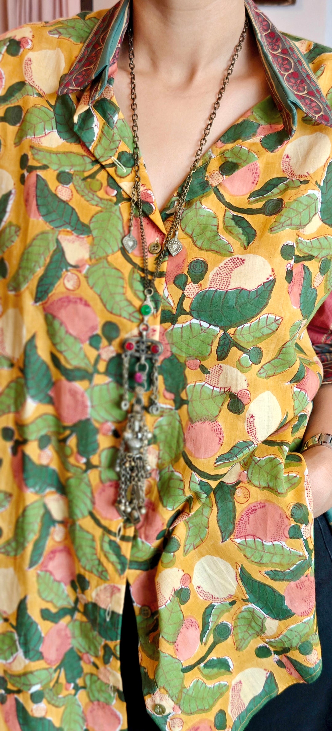 Musturd Green Floral Print