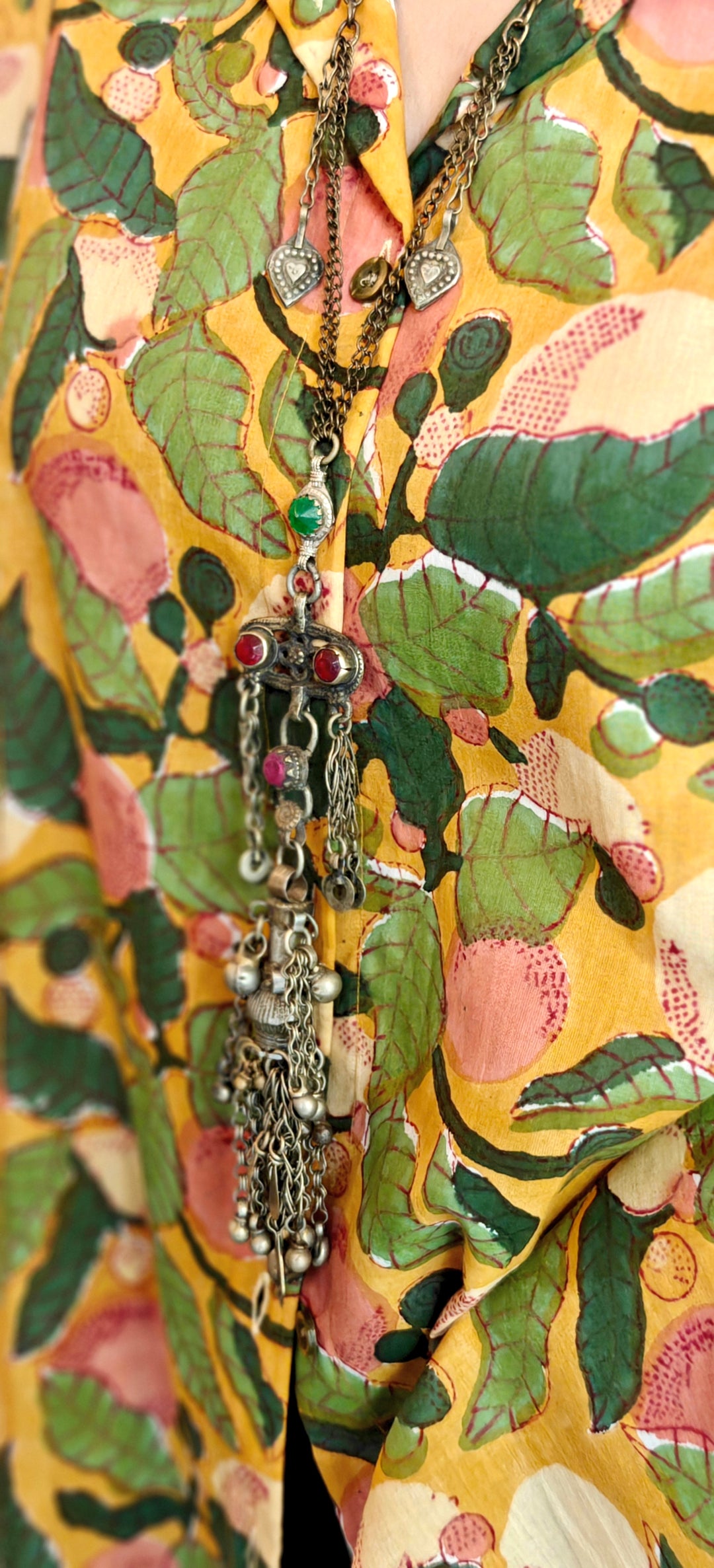 Musturd Green Floral Print
