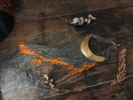 Load image into Gallery viewer, Silver &amp; Orange Beads Asymmetrical  Necklace
