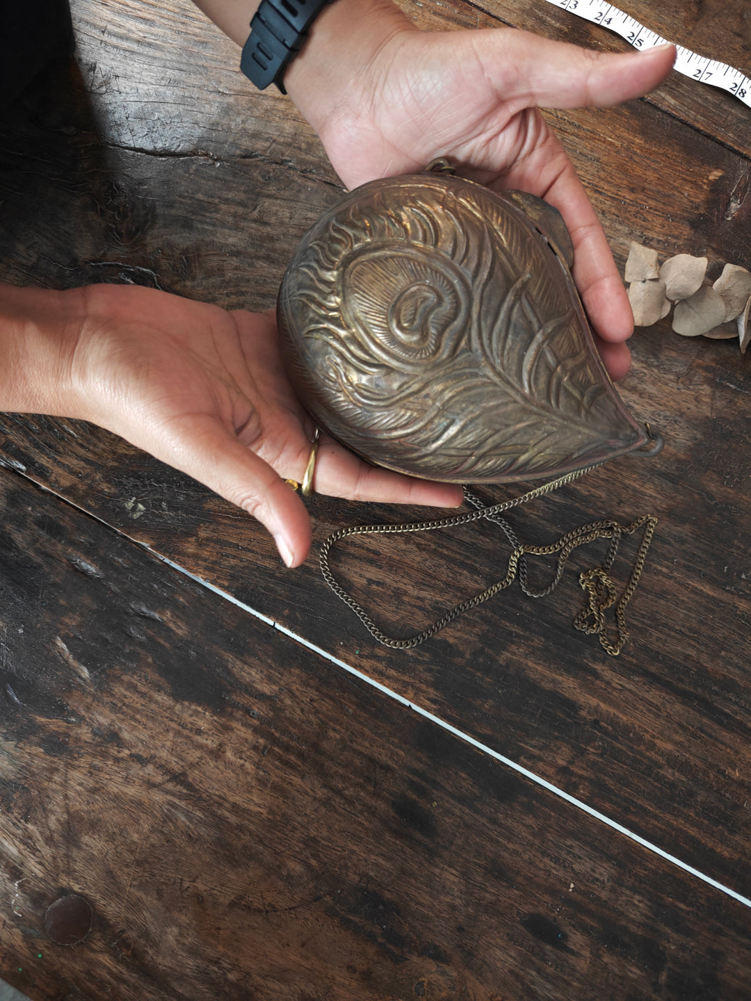 Vintage Metal Drop-Shape Clutch
